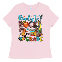 Bubblegum Pink ready to rock 3rd grade Ladies Tee - JahusDesignShop