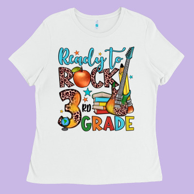 Ready To Rock 3rd Grade Ladies Tee Designed By Jahusdesignshop