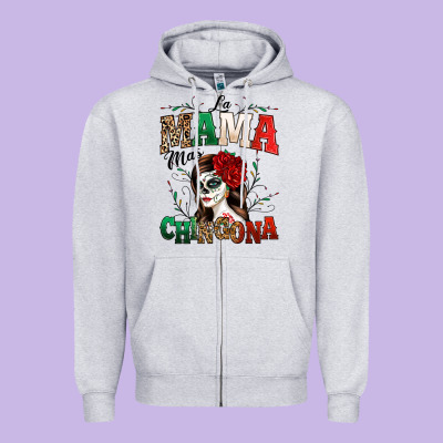 La Mama Mas Chingona Zipper Hoodie Designed By Texasbilliewilder