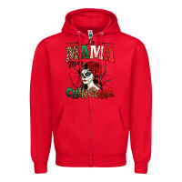 Red La Mama Mas Chingona Zipper Hoodie - texasbilliewilder