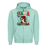 Seafoam La Mama Mas Chingona Zipper Hoodie - texasbilliewilder