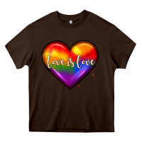 Chocolate Brown love is love heart Heavy Core Tee - JahusDesignShop