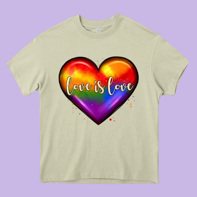 Love Is Love Heart Heavy Core Tee Designed By Jahusdesignshop