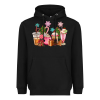 Black pink christmas coffe cups Heavyweight Hoodie - CowGirlArtShop