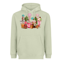 Matcha pink christmas coffe cups Heavyweight Hoodie - CowGirlArtShop