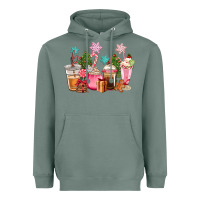 Sage pink christmas coffe cups Heavyweight Hoodie - CowGirlArtShop