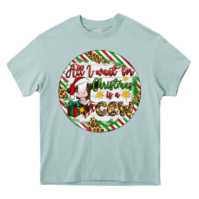 Christmas All I Want For Christmas Is A Cow Heavy Core Tee by Artiststas | Teevron