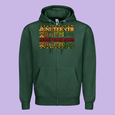Juneteenth Is My Independence Day Zipper Hoodie Designed By Nancycooperartshop