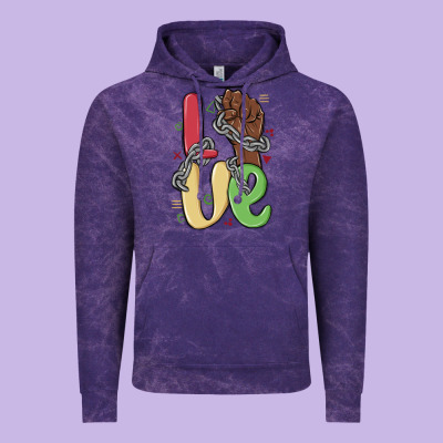 Love Juneteenth Vintage Hoodie Designed By Maliassmallbusiness