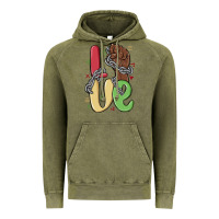 Vintage Olive love juneteenth Vintage Hoodie - MaliasSmallBusiness