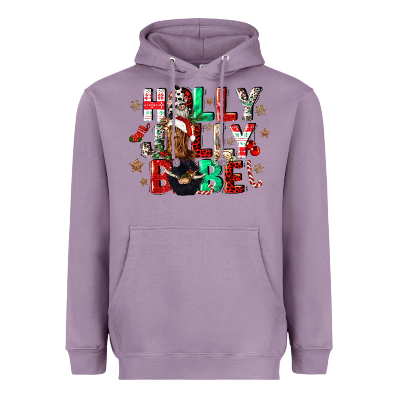 Holly Jolly Babe Heavyweight Hoodie by CowGirlArtShop | Teevron