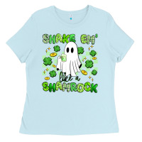 Baby Blue shake em' like a shamrock Ladies Tee - Artiststas