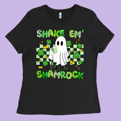 Shake Em' Like A Shamrock Ladies Tee Designed By Artiststas