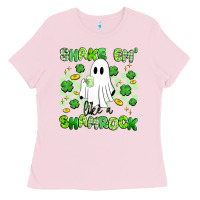 Bubblegum Pink shake em' like a shamrock Ladies Tee - Artiststas