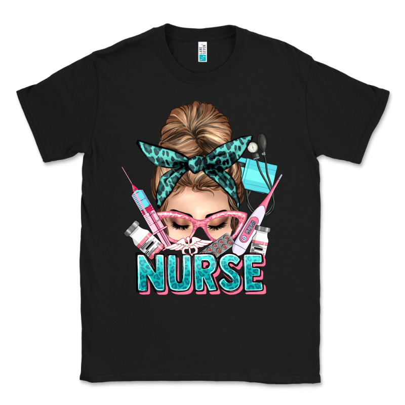 Nurse Life Messy Bun Classic Tee by NancyCooperArtShop | Teevron