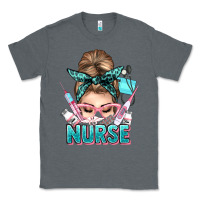 Charcoal Heather nurse life messy bun Classic Tee - NancyCooperArtShop
