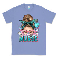 Colony Blue nurse life messy bun Classic Tee - NancyCooperArtShop
