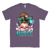 Lavender nurse life messy bun Classic Tee - NancyCooperArtShop
