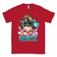 Red nurse life messy bun Classic Tee - NancyCooperArtShop