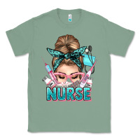 Sage nurse life messy bun Classic Tee - NancyCooperArtShop