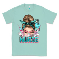 Seafoam nurse life messy bun Classic Tee - NancyCooperArtShop