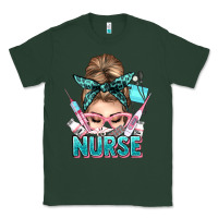 Sports Green nurse life messy bun Classic Tee - NancyCooperArtShop