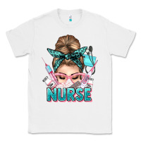 White nurse life messy bun Classic Tee - NancyCooperArtShop