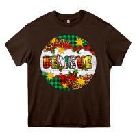 Chocolate Brown Christmas Believe Heavy Core Tee - Artiststas