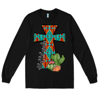 Black aztec cactus cross Long Sleeve Tee - JahusDesignShop