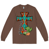 Chestnut aztec cactus cross Long Sleeve Tee - JahusDesignShop