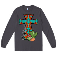 Smoke aztec cactus cross Long Sleeve Tee - JahusDesignShop
