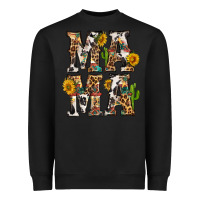 Black Western Mama With Sunflowers Heavyweight Sweatshirt - BundleAndBundleShop