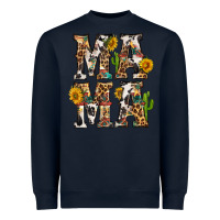 Navy Western Mama With Sunflowers Heavyweight Sweatshirt - BundleAndBundleShop