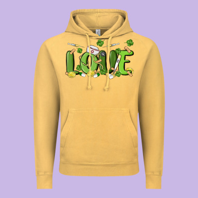 St Patricks Love Nurse Vintage Hoodie Designed By Maliassmallbusiness