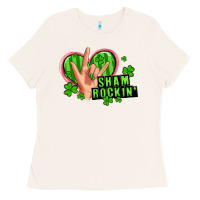 Bone shamrockin' rock n roll female hand Ladies Tee - Artiststas