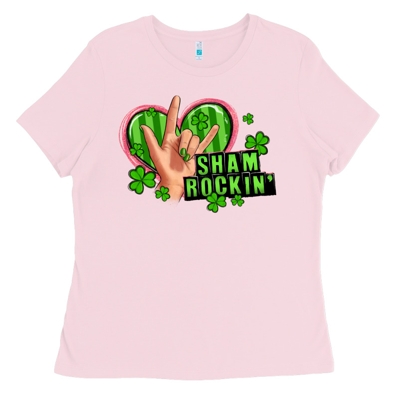 Shamrockin' Rock N Roll Female Hand Ladies Tee by Artiststas | Teevron