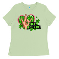 Matcha shamrockin' rock n roll female hand Ladies Tee - Artiststas