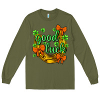 Army Green St.Patrick's Good Luck Long Sleeve Tee - BundleAndBundleShop