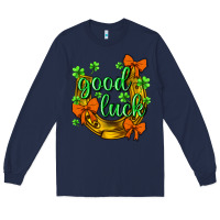 Navy St.Patrick's Good Luck Long Sleeve Tee - BundleAndBundleShop