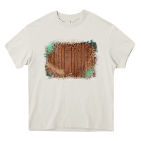 Cream Wood Glitter Leopard Pattern Frame Heavy Core Tee - Bettercallsaul