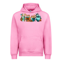 Fuchsia Pink Winter Coffee Cups Urban Hoodie - FaDigitalArtStudio