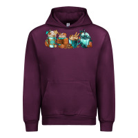 Mauve Wine Winter Coffee Cups Urban Hoodie - FaDigitalArtStudio