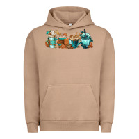 Pigment Burro Winter Coffee Cups Urban Hoodie - FaDigitalArtStudio