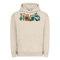 Pigment French Oak Winter Coffee Cups Urban Hoodie - FaDigitalArtStudio