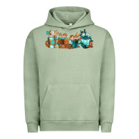 Pigment Oil Green Winter Coffee Cups Urban Hoodie - FaDigitalArtStudio