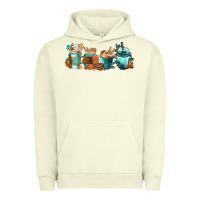 Pigment Pistachio Winter Coffee Cups Urban Hoodie - FaDigitalArtStudio