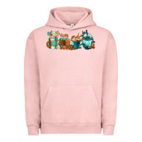 Pigment Salmon Winter Coffee Cups Urban Hoodie - FaDigitalArtStudio