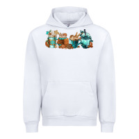 White Winter Coffee Cups Urban Hoodie - FaDigitalArtStudio