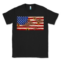 Black American flag leopard sunflower Classic Tee - JahusDesignShop