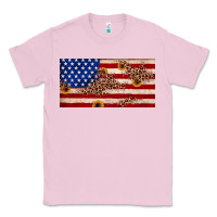 Bubblegum Pink American flag leopard sunflower Classic Tee - JahusDesignShop